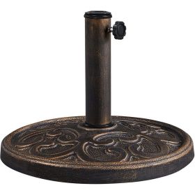 22lbs Metal Patio Market Umbrella Base for Outdoors, Bronze