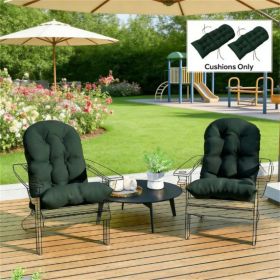 Outdoor chair cushion 2-piece set, terrace chair cushion, cushion, back cushion, dark green (Cushion only)