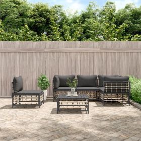 Garden Lounge Set Charcoal Poly rattan Large Modular