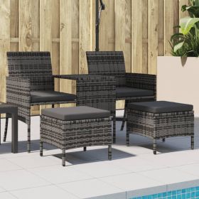 Patio Sofa Set Grey PE rattan 2 Seater Removable Covers