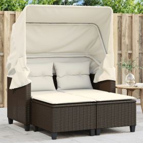 Garden Sofa Brown PE rattan Medium Removable Covers Garden Sofa